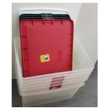 (6) 66 QUART TOTES W/ LIDS