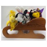 WOOD SLEIGH OF ASSTD SNOOPIES