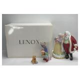 LENOX 1997 WELCOME HOME SANTA FIGURINE SET