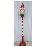SANTA HEAD LAMP POST