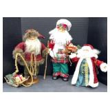 (3) CHRISTMAS SANTA FIGURINES