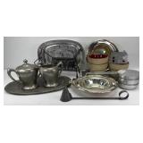 PEWTER CREAM & SUGAR SET, ASSTD METAL & OTHER