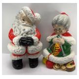 CERAMIC MR & MRS. CLAUS STATUE