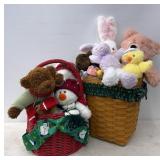 LONGABERGER SMALL TRASH CAN  W/ STUFFIES