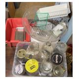 CANNING JARS & BOWL W/ PLASTIC WARE