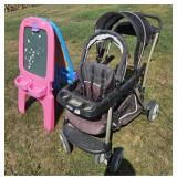 CHILDS EASEL/ ART BOARD & STROLLER