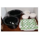 CROCK POT INSERTS, SERVING BOWLS, TRIVETS