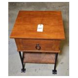 SMALL METAL & WOOD SIDE TABLE