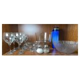 STRAW HOLDER & ASSORTED GLASSWARE