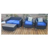 PATIO SET SOFA, (2) CHAIRS, TABLE
