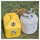 GAS CAN & PROPANE TANK W/ FLAME THROWER HEAD
