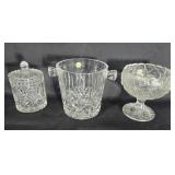 FENTON COMPOTE, LEAD CRYSTAL ICE BUCKET