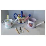 WATERING CANS. , METAL & CERAMIC