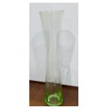 DEPRESSION GREEN ETCHED VASE