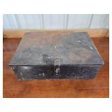 ANTIQUE METAL STRONGBOX