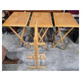 (3) OAK TV TRAYS