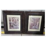 (2) FRAMED PRINTS FRENCH VILLAGE
