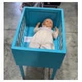 WOOD DOLL CRIB W/ DOLL