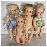 (4) VINTAGE DOLLS