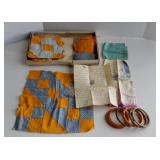 1930 QUILT PIECES W/ ORIGINAL NOTE