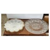 FIRE KING ? EGG DISH, TIARA PLATTER