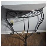 HALF MOON TABLE W/ METAL FRAME