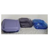 (3) PYREX BLUE BAKERS