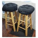 (2) WOOD STOOLS