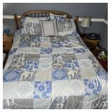 QUEEN SIDE BED W/ BEDDING