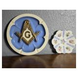 MASONIC ASHTRAY AND EASTERN STAR DISH