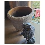 PLANTER, ROLLING STAND, OWL