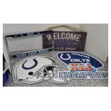 COLTS LICENSE PLATE FRAME, SIGN AND MORE