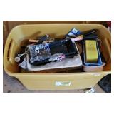 TOTE OF PAINTING SUPPLIES
