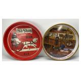 (2) VINTAGE ADVERTISING TRAYS: OLD SHAY,