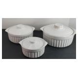(3) BRAZILIAN COVERED CASSEROLE DISHES