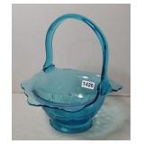 GLASS BASKET W/ APPLIED HANDLE
