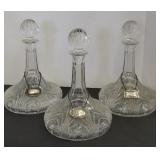 (3) HEAVY CRYSTAL DECANTERS