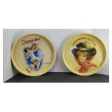 (2) VINTAGE OLYMPIA BEER ADVERTISING TRAYS