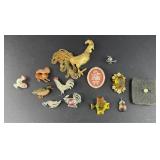 LADIES ORNATE LAPEL PINS