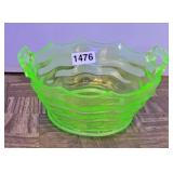 URANIUM GLASS SERVING BOWL