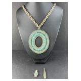TURQUOISE STYLE NECKLACE & OTHER JEWELRY