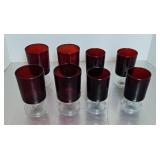 RUBY RED FOOTED GLASSES