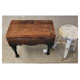 WOOD BENCH & MILK STOOL