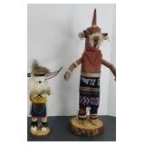 (2) NATIVE AMERICAN KACHINA HAND CARVED DOLLS