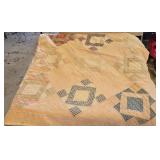 ANTIQUE SQUARE & CROSS QUILT W/ DAMAGE