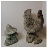 CONCRETE ROOSTER & MUSHROOM