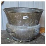 BRASS METAL PLANTER HAS DAMAGE