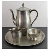 ANTIQUE INTERNATIONAL PEWTER COFFEE SET