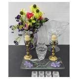 VASE, CANDLE HOLDERS & COMPOTE