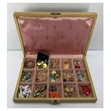 PIERCED EARRING W/ JEWELRY CASE